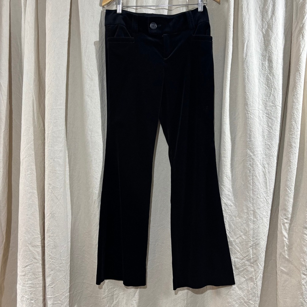 Banana Republic Martin Fit Black Velvet Trousers Stretch Bootcut Pants Size 6